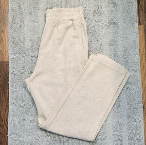 Like New If She Loves Beige Linen Pants, Size L, Made in USA